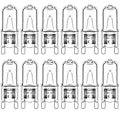 Miniatyrbild 1 av 5: 12-pack G9 Halogenlampor 33W 230V 2800K Varmvit 380lm Klar Kapsel Halogenlampor Dimbar Ingen Blinkning Ingen Flimmer Grey One Size