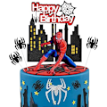 Miniatyrbilde 1 av 5: Spiderman Kakepynt 9 stk Bursdagskakepynt Superhelt Fest
