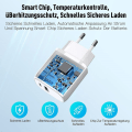 Miniatyrbild 3 av 5: Laddare USB C 20W, 2 portar 20W USB C laddare USB snabbladdare