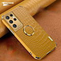 Pikkukuva 4 / 5: Samsung Galaxy S21 Ultra Ylellinen tyylikäs kuori krokotiilinnahalla ja sormuksella Beige Beige one size