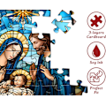 Miniatyrbilde 4 av 5: Julkrubbe Adventskalender 2024 Julpussel 1008 Bitar for Voksne, Glasmalt Jesuspussel Julnedtellingkalender