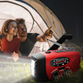 Miniatyrbillede 5 af 6: Solcelle vandtæt håndsving radio med Powerbank, rød rød red