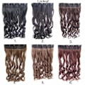 Pikkukuva 2 / 7: Klipsipidennys / Hiuslisäke kihara & suora 70cm - Useita värejä Curly - 12