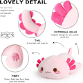 Pikkukuva 3 / 7: Onsoyours Söpö Axolotl-Pehmolelu, Pehmeä Täytetty Salamandrin Pehmolelutyyny, Kawaii Pehmolelu Lapsille (Vihreä Axolotl, 13\") Pink