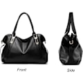 Miniatyrbilde 2 av 4: Dameskulderveske Messenger Bag, Stor Kapasitet Myk Kunstig Lær Topphåndtak Skuldervesker Cross-body Vesker-Xin Vit