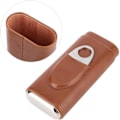 Miniatyrbillede 2 af 5: Læder Cedar Cigar Humidor, Mini Kvalitets Læder Cigaræske