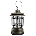 Miniatyrbillede 1 af 10: LED camping lanterne hængende teltlampe Retro bærbar lampe Militærgrøn Army green rechargeable type