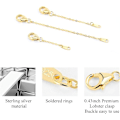 Pikkukuva 2 / 6: Kaulakorun pidennysketjut, 925 hopea kaulakorun pidennysketjut, 14K kultapinnoitettu kaulakorun pidennysketju Chain Extender Choker kaulakoru rannekorun pidennysketjut D-guld