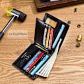 Miniatyrbillede 4 af 6: RFID Tegnebøger til Mænd, Slank Bifold Ægte Læder Tegnebog med 2 ID Vinduer QB-05 (Sort) Black