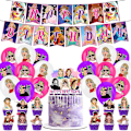 Pikkukuva 1 / 5: Taylor Swift -teemajuhlatarvikkeet, koristeet, ilmapallot, kakunkoriste, bannerit, setti