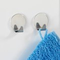 Miniatyrbillede 3 af 4: Vægkrog håndklædeholder, Sæt med 4 vægkroge, borefri installation, stærk klæber, rundt design, rustfrit stål, 3,5x2x3,7 cm, blank