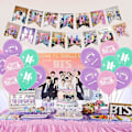 Pikkukuva 4 / 5: BTS-syntymäpäiväjuhlakoristeet, Kpop-syntymäpäivätarvikkeet Bangtan Boys -faneille sisältävät BTS Hyvää syntymäpäivää -bannerin, kakunkoristeet ja ilmapallot