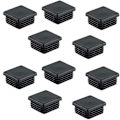 Miniatyrbillede 1 af 2: 25 stk. firkantede rørpropper Plastik firkantede rør Indsats hætter Endehætter Sort 40 X 40 Mm[GKS]