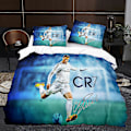 Miniatyrbillede 1 af 2: Player K3# 3d Tredelt Sæt Størrelse Fodbold Serie C Ronaldo Dynebetræk Hjem Tekstil 180 cm