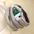 Miniatyrbild 1 av 5: Slangklocka, damklocka i mode, kreativ kvartsklocka silver, green dial