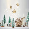 Miniatyrbild 7 av 8: Miniatyr Tall Sisal Träd med Träfot Julgran