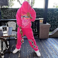 Miniatyrbilde 3 av 5: High Street Spider Hoodie Spider Print Halloween Y2k Vinter Hoodie Og Bukser Unisex Genser Ny Halloween Casual Hoodie Svart Black XXXL