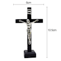 Miniatyrbillede 2 af 5: Kryds Bordplade Dekoration Krucifiks Jesus Statue SORT Black