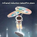 Miniatyrbillede 5 af 7: Svævende Lysende Flyvende Robot Astronaut Legetøjsfly Håndstyret Drone Interaktiv med Lys Udendørs Legetøj til Børn Gave White