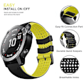 Miniatyrbilde 5 av 5: Quickfit 26mm Silikon Myk Sports Vanntett Pustende Rem for Garmin Fenix 5X Plus, Fenix 6X Pro/Sapphire, Enduro, Tactix Bravo Black yellow