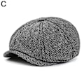 Miniatyrbilde 1 av 11: Retro Peaky Blinder Hatt Newsboy Flat Cap Fiskebeins Tweed Bak grey one-size