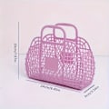 Miniatyrbillede 1 af 3: Bærbar Plast Opbevaringskurv Strandtaske, Simpel Rejse Opbevaringstaske Pink
