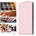 Miniatyrbild 5 av 5: Vertikalt Vändbart Stötsäkert Skal för Iphone 15 PU Läder Präglat Telefonfodral Pink