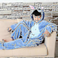 Miniatyrbild 3 av 3: Disney Lilo & Stitch Pyjamas i En Del, Barnens Plysch Kigurumi Onesies, Varma Kläder för Vintern, Julgåva 2 2 110CM(5-6T)