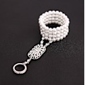 Miniatyrbillede 2 af 2: 1920'er Flapper Armbånd & Ring Sæt - Brølende 20'ere, The Great Gatsby, Østrigske Krystaller, Imitationsperler{GKS}