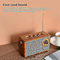 Miniatyrbild 5 av 5: Retro FM-radio, bärbar, trä, Bluetooth-högtalare, bas, handsfree, MP3-spelare, stöd för USB/TF, bil