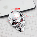 Miniatyrbillede 2 af 3: 2x 3D Stor Sort Metal Dødningehoved Skelet Ond Knogle Bil Emblem Badge