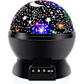 Miniatyrbillede 1 af 7: Natlampe til børn, Børnenatlampe, Stjernenatlampe, Nebulastjerneprojektor 360 graders rotation - 4 LED-lys 12 lysfarver Black