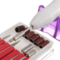 Miniatyrbild 4 av 4: Professionell elektrisk nagelfil manikyrset med 6 sliphuvuden - 20000 varv/min - vit