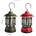 Miniatyrbillede 10 af 10: LED camping lanterne hængende teltlampe Retro bærbar lampe Militærgrøn[GKS] Army green battery type