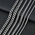 Miniatyrbillede 4 af 6: Uzone Basic Punk Rustfrit Stål 3,5,7mm Kantsten Cubansk Halskæde til Mænd Kvinder Guldfarve Ledkæde Chokers Solid Metal Smykker Guldfarve Guldfarve Gold color 40cm 5mm