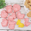 Miniatyrbillede 6 af 8: 8 stk. Form Kage Udskærer Stempel Pres Fondant Sukkerhåndværk B
