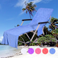 Miniatyrbild 4 av 5: Mikrofiber Strandstol Överdrag Solstol Handduk Badhandduk Doub