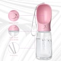 Miniatyrbild 5 av 6: Hundvattenflaska, läckagesäker bärbar vattenbehållare för valpar med dricksskål för husdjur, utomhuspromenader, vandring, resor (560 ml Rosa)