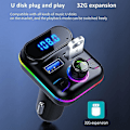 Pikkukuva 4 / 5: Auton Bluetooth 5.0 FM-lähetin Nopea USB-autolaturi MP3-soitin Langaton handsfree-autosarja