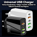 Miniatyrbillede 4 af 5: 65W PD-lader USB smartphone opladeradapter med type-C PD+3USB telefonoplader og strøm white