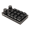 Miniatyrbild 6 av 8: Mini 12-tangenters tangentbord med 2 rattar, blå brytare, DIY, programmerbart, trådbunden anslutning, Plug and Play, enhands mekaniskt tangentbord, svart