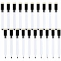 Miniatyrbillede 1 af 5: 20 små whiteboard tusser - sorte whiteboard tusser med viskelæder, fin spids, whiteboard tusser til børn (sort)