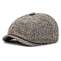 Miniatyrbilde 3 av 11: Retro Peaky Blinder Hatt Newsboy Flat Cap Fiskebeins Tweed Bak grey one-size