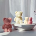 Miniatyrbillede 2 af 5: Siddende bjørn silikoneforme til stearinlys, håndlavet