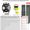 Miniatyrbild 4 av 5: Quickfit 26mm Silikon Mjuk Sport Vattentät Andningsbar Armband för Garmin Fenix 5X Plus, Fenix 6X Pro/Sapphire, Enduro, Tactix Bravo greenish black
