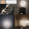 Miniatyrbilde 3 av 6: Bevegelsessensor nattlys, LED vegglampe egnet for garderober og trapper, trådløs egnet for trapper i soverom og korridorer