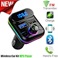 Pikkukuva 1 / 5: Auton Bluetooth 5.0 FM-lähetin Nopea USB-autolaturi MP3-soitin Langaton handsfree-autosarja