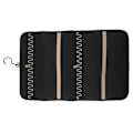 Miniatyrbillede 5 af 8: Rejse Smykke Organizer Foldbar Nylon Rejse Smykke Opbevaringspose til Halskæder Øreringe Ringe Sort