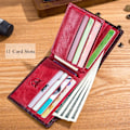 Miniatyrbillede 4 af 6: RFID Tegnebøger til Mænd, Slank Bifold Ægte Læder Tegnebog med 2 ID Vinduer QB-05 (Crimson) Crimson