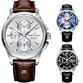 Miniatyrbillede 3 af 5: MAURICE LACROIX ur Ben Tao serien Tre-øjet kronograf Mode Casual Top Luksus læderur Relogios Masculinos{GKS} blue